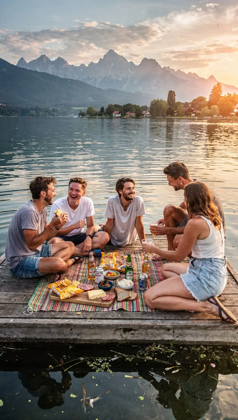Cyclists riding along the Danube River with picturesque Slovak towns in the background.