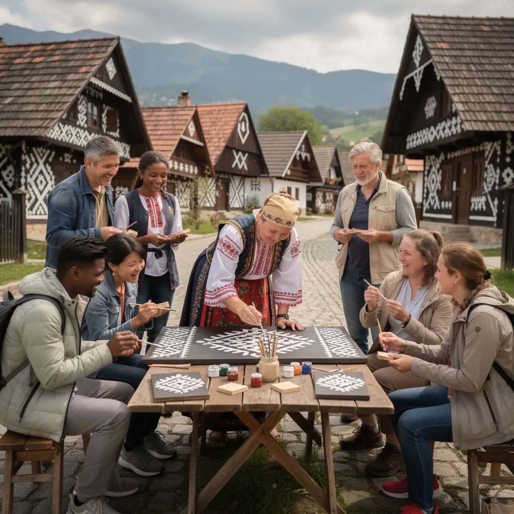 A map illustrating the cross-direction travel routes across Slovakia's diverse landscapes.