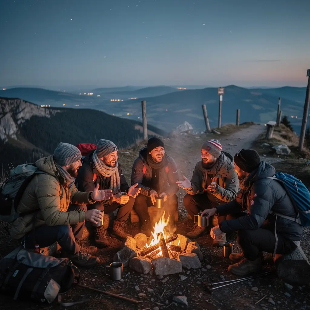 A traveler navigating a well-marked hiking trail through lush forests in Slovakia.